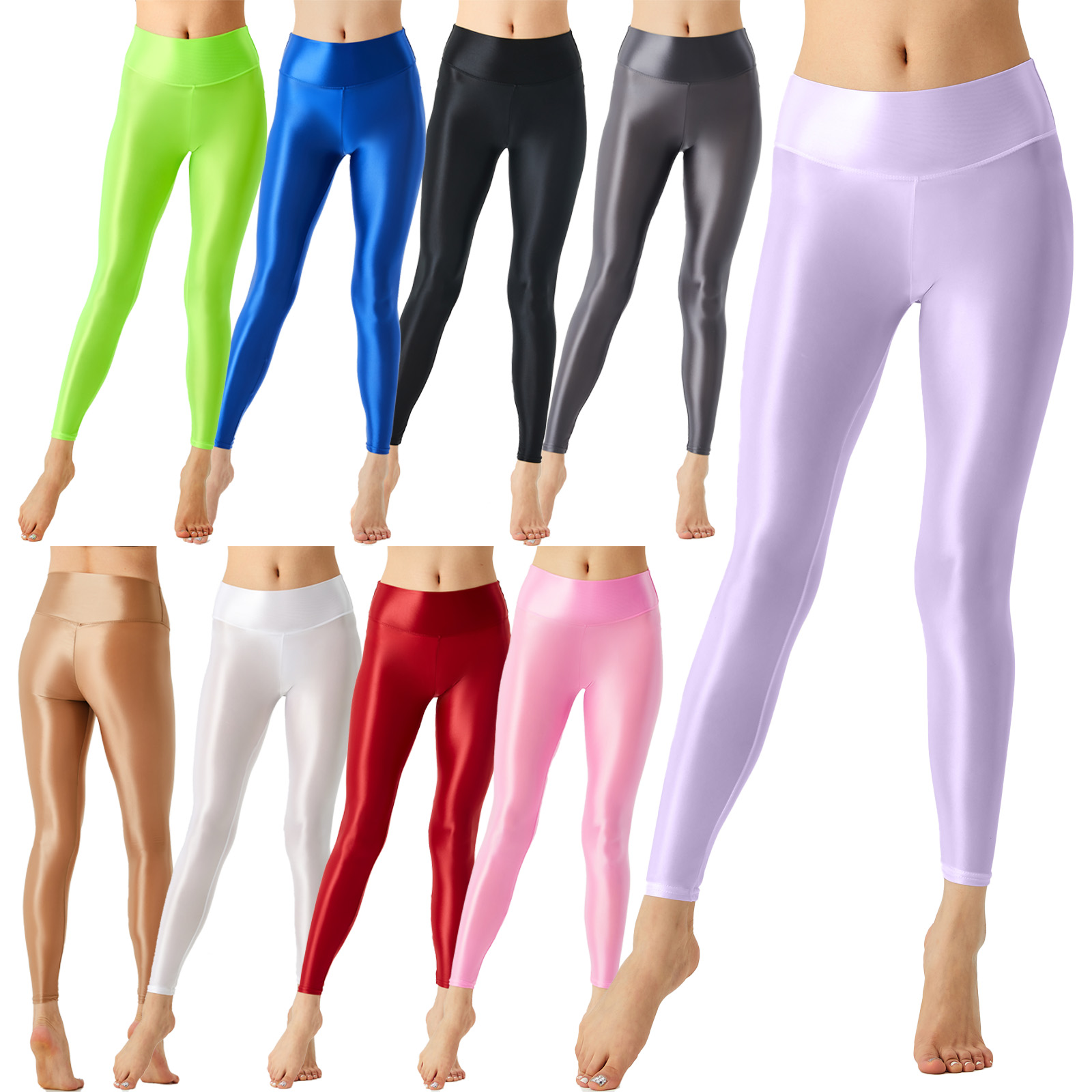 Women Glossy Ballet Leggings E - Pilates In Yoga Pants ulasan dan harga