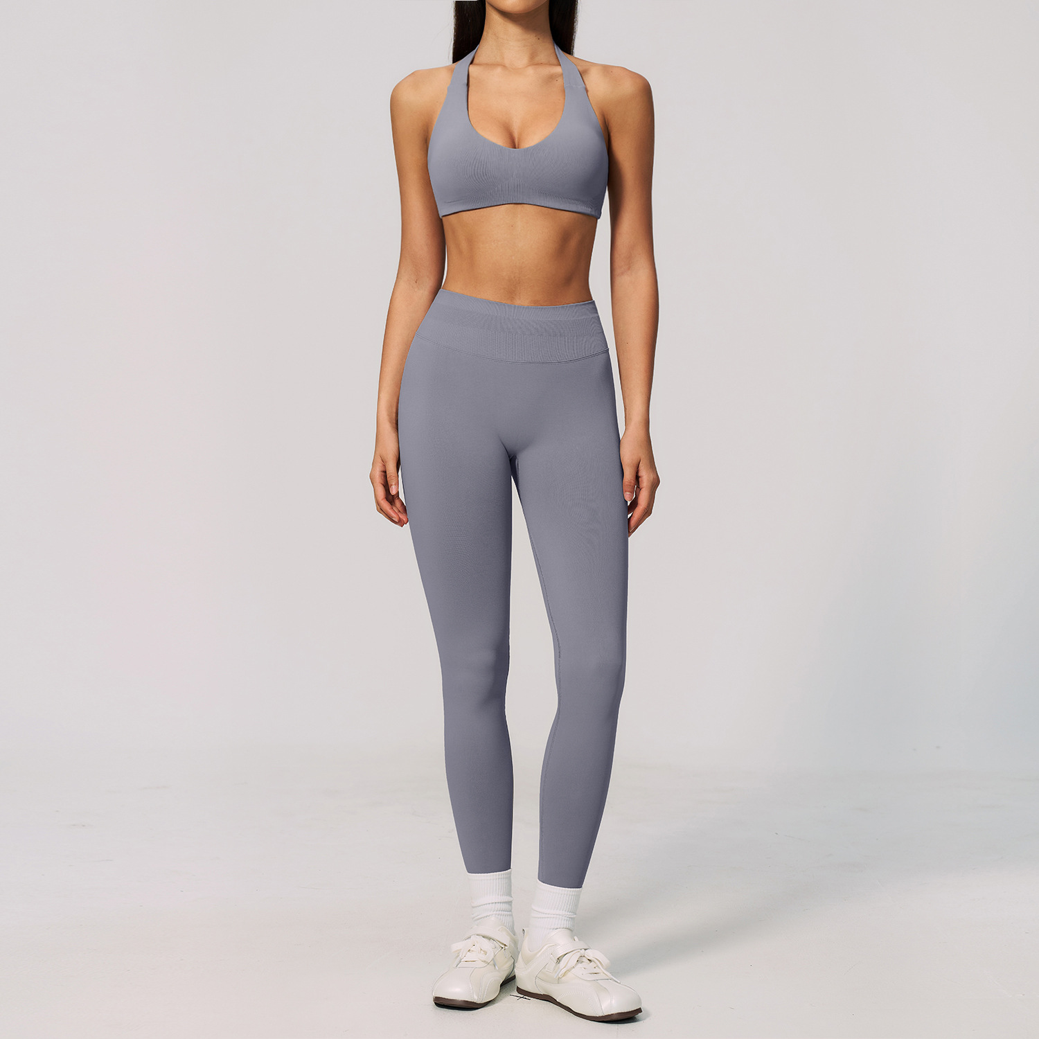 Women Seamless Ribbed 2 Piece  - Pilates In Yoga Pants ulasan dan harga