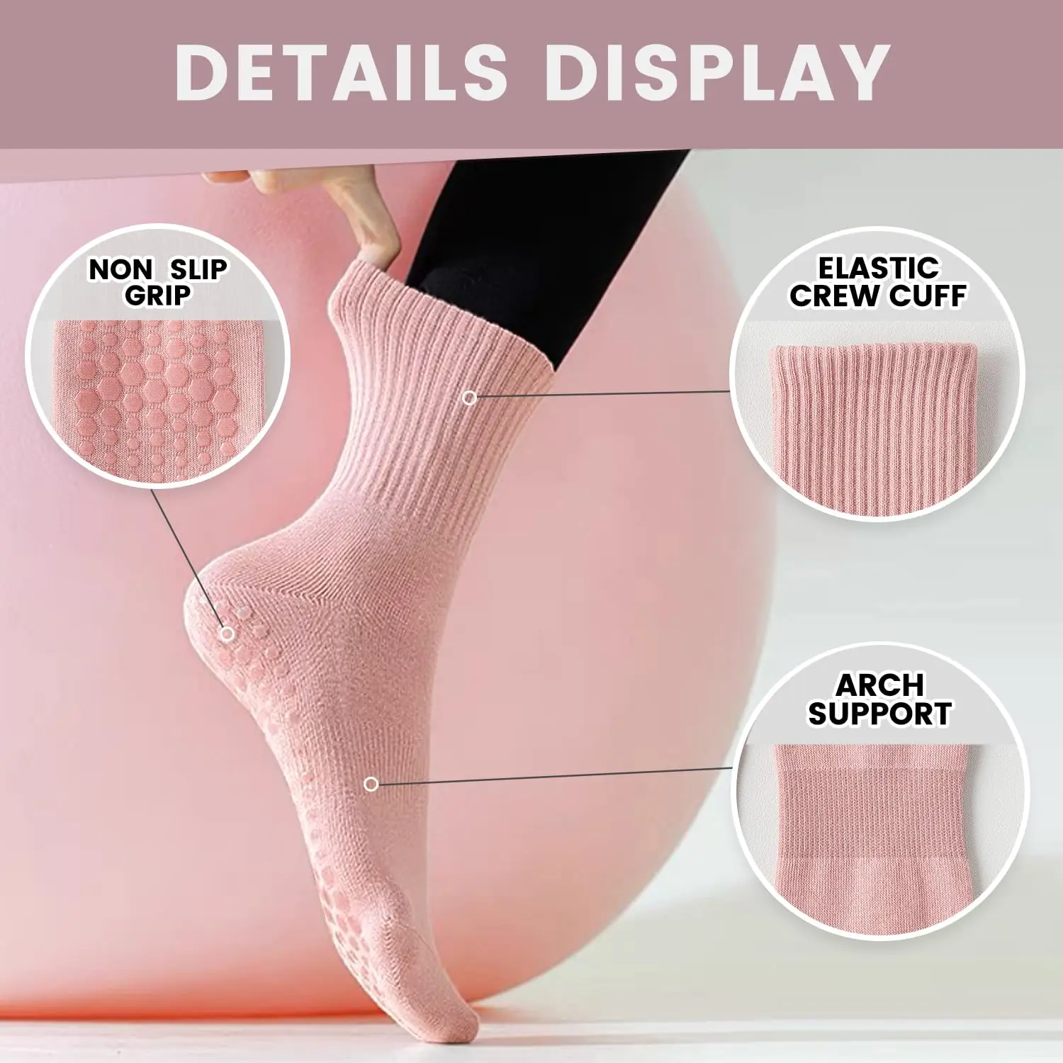 4 pairs of women's yoga socks, - Pilates & Yoga En Talavera Raquel Díaz ulasan dan harga