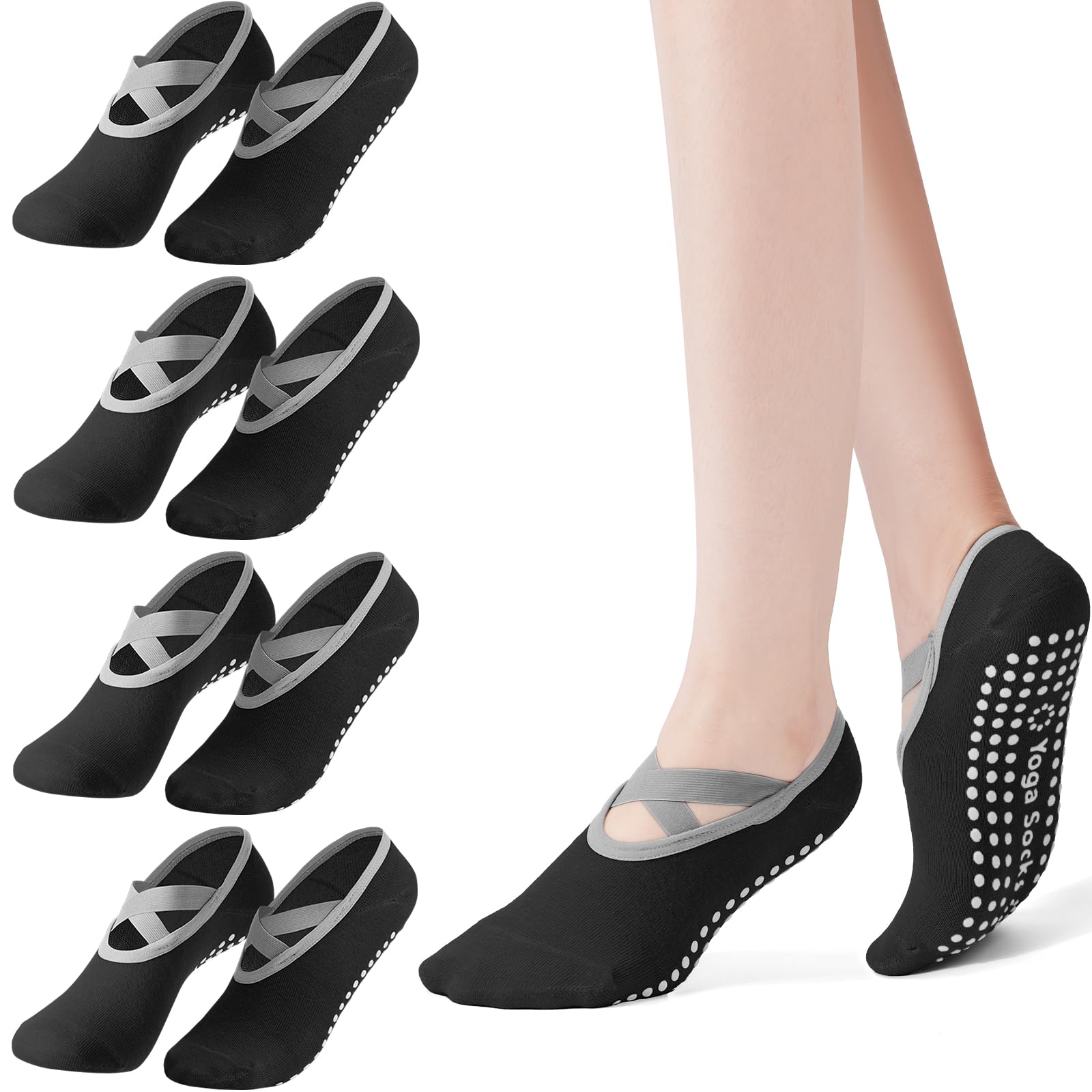 4-Pack Women's Pilates Socks,  - Pilates Yoga Kit ulasan dan harga