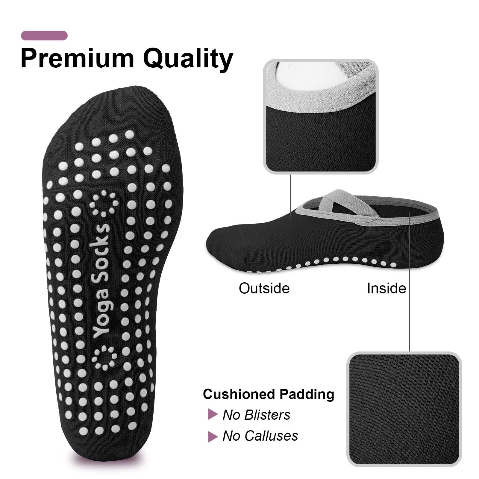 4-Pack Women's Pilates Socks,  - Pilates Yoga Kit ulasan dan harga