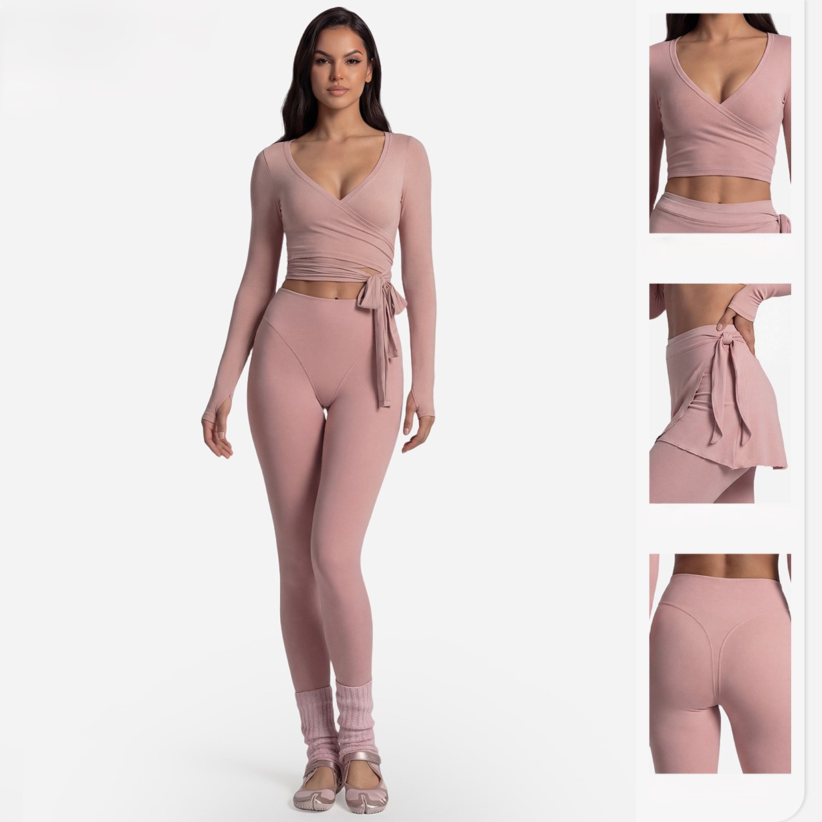 Long Sleeve Yoga Top Cross Fro - Pilates Yoga Kit ulasan dan harga