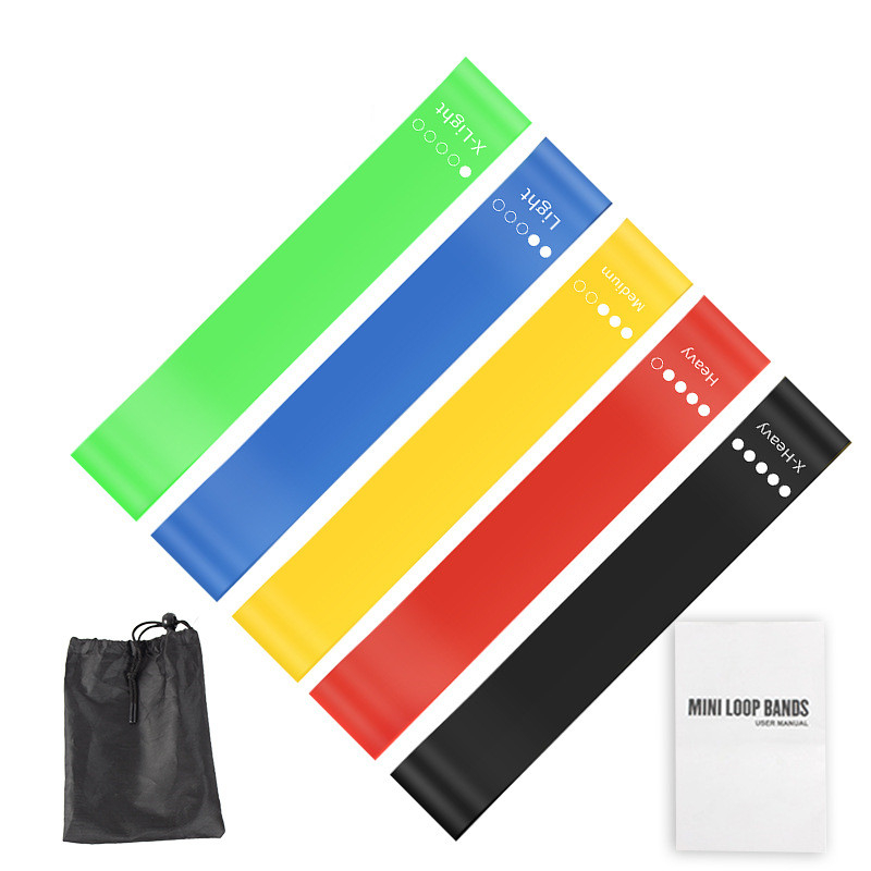 5Pcs TPE Resistance Bands Set  - Pilates Yoga Core ulasan dan harga